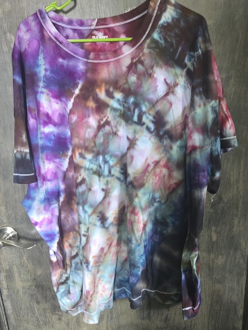 Old Navy Short Sleeve Tie-Dye Top - Purple, Blue, Pink, Brown, Cream
